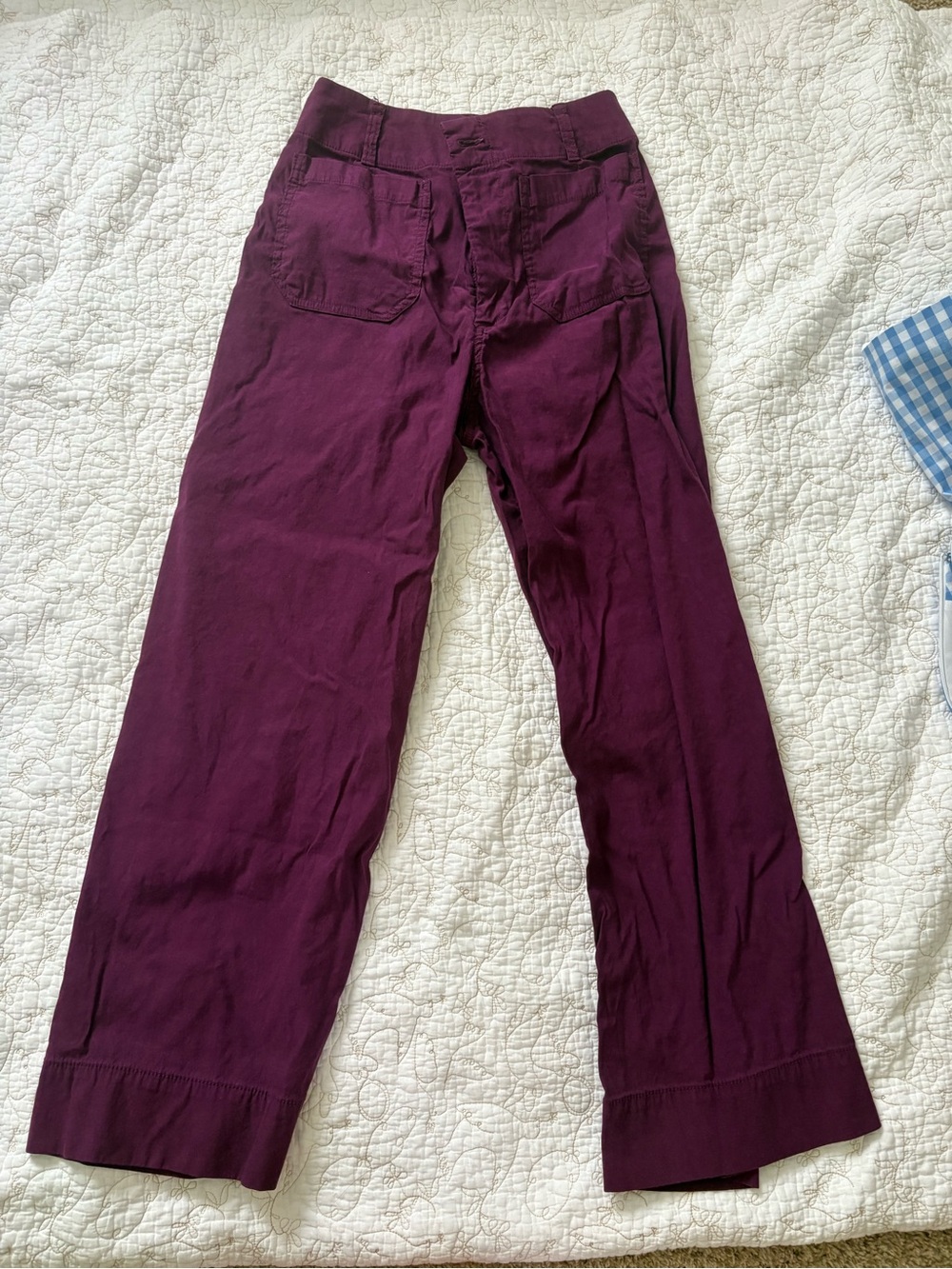 Maeve Plum Cropped Wide-Leg Pants